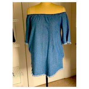 Denim Off The Shoulder dress